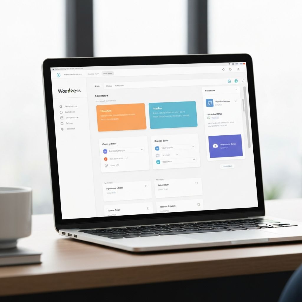 WordPressのダッシュボードとWebサイト開発のイメージ